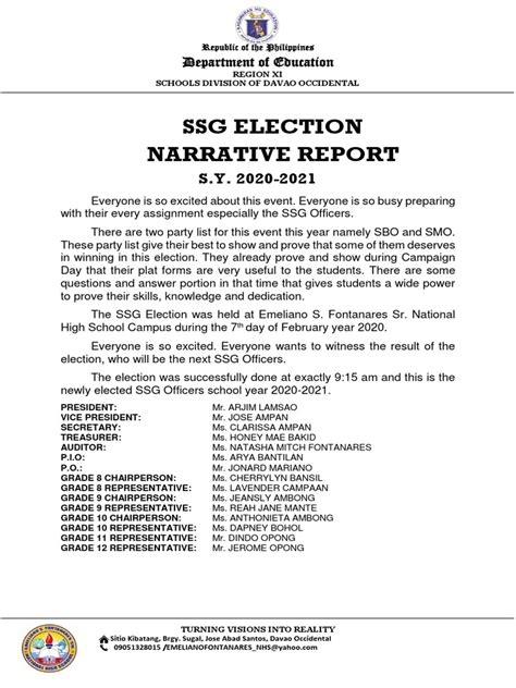 SSG Election Report .